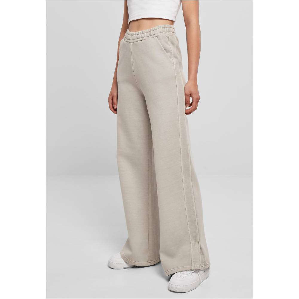 Urban Classics - Heavy Terry Garment Dye Slit Damen Jogginghose - Grau